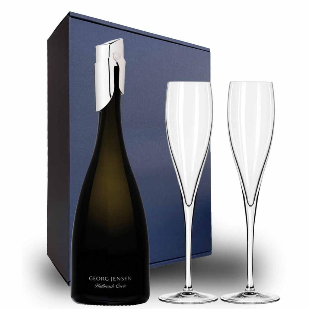 Personalised Georg Jensen Hallmark Cuvee Gift Hamper- Includes 2 Champagne Flutes