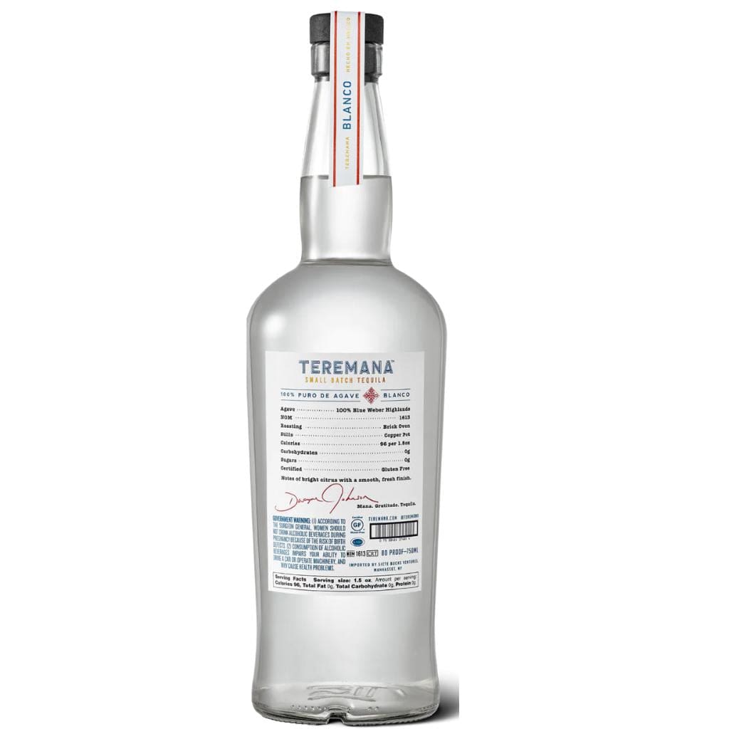 PERSONALISED TEREMANA THE ROCK'S SMALL BATCH BLANCO TEQUILA 40% 750ML