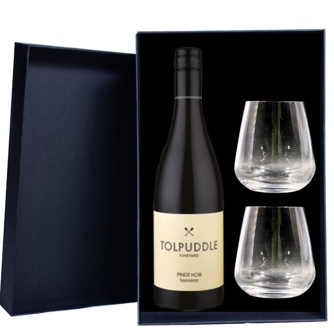 Tolpuddle Pinot Noir 2024 Gift Hamper includes 2 Premium Wine Glasses