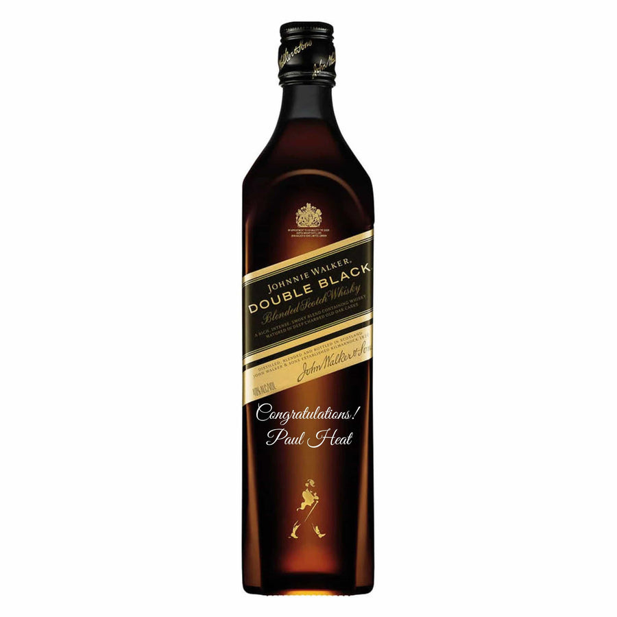 Personalised Johnnie Walker Double Black Scotch Whisky 700ml.