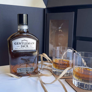 Personalised Gentleman Jack and Crystal WhiskyGlass Set Gift Box 700ml 40% ABV