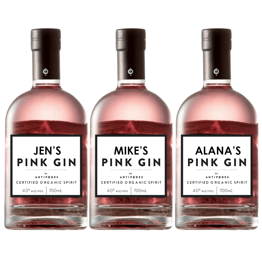 Personalised Antipodes Organic PINK Gin 40% 700ml