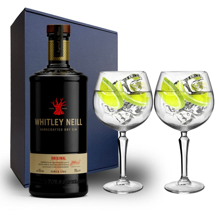 Personalised Whitley Neill Original Gin Hamper Pack includes 2 Speakeasy Gin Glasses