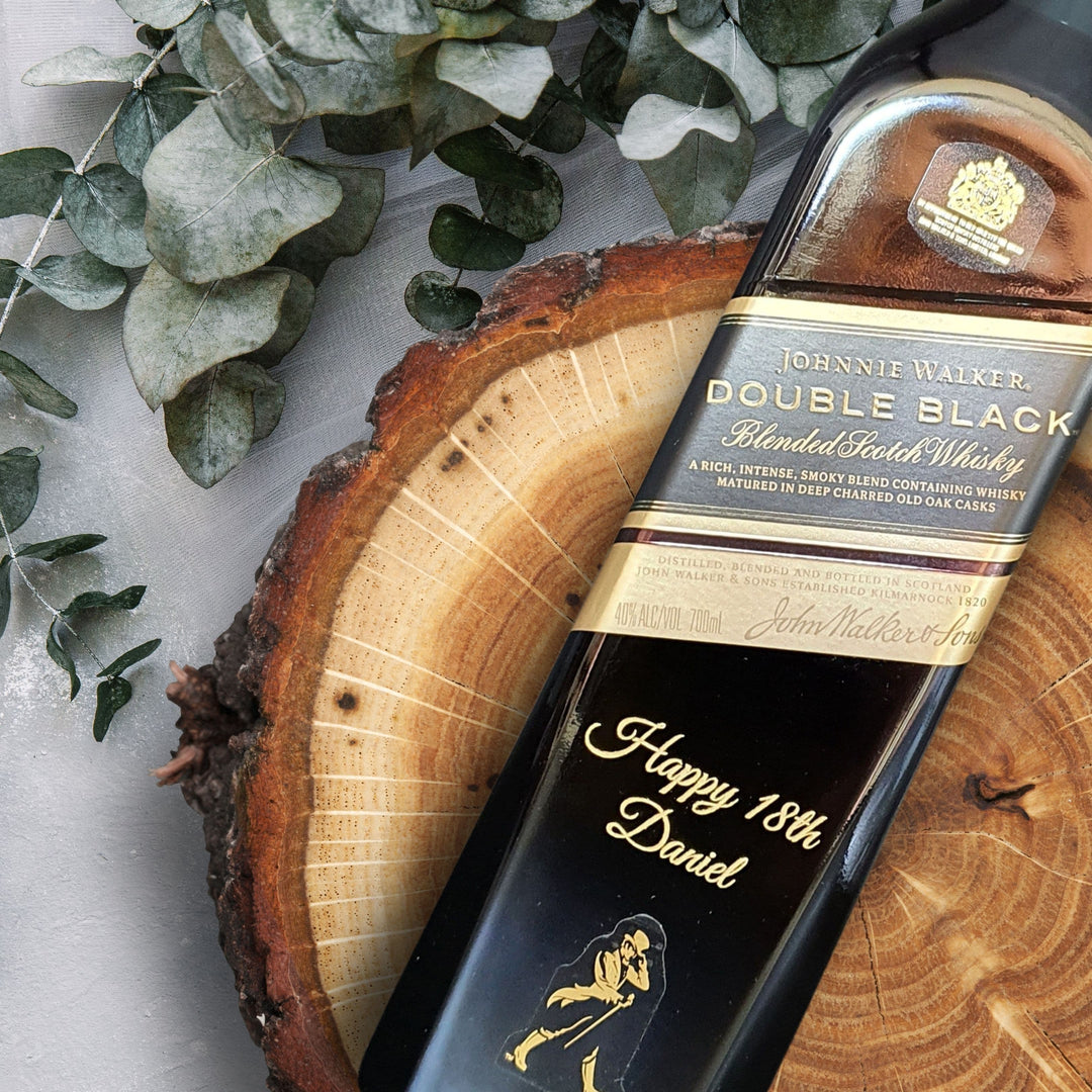Personalised Johnnie Walker Double Black Scotch Whisky 700ml.