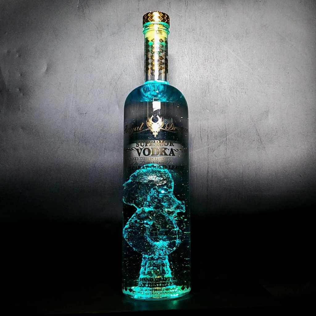 Personalised Royal Dragon Gold Leaf Vivid Lights Vodka 700ml