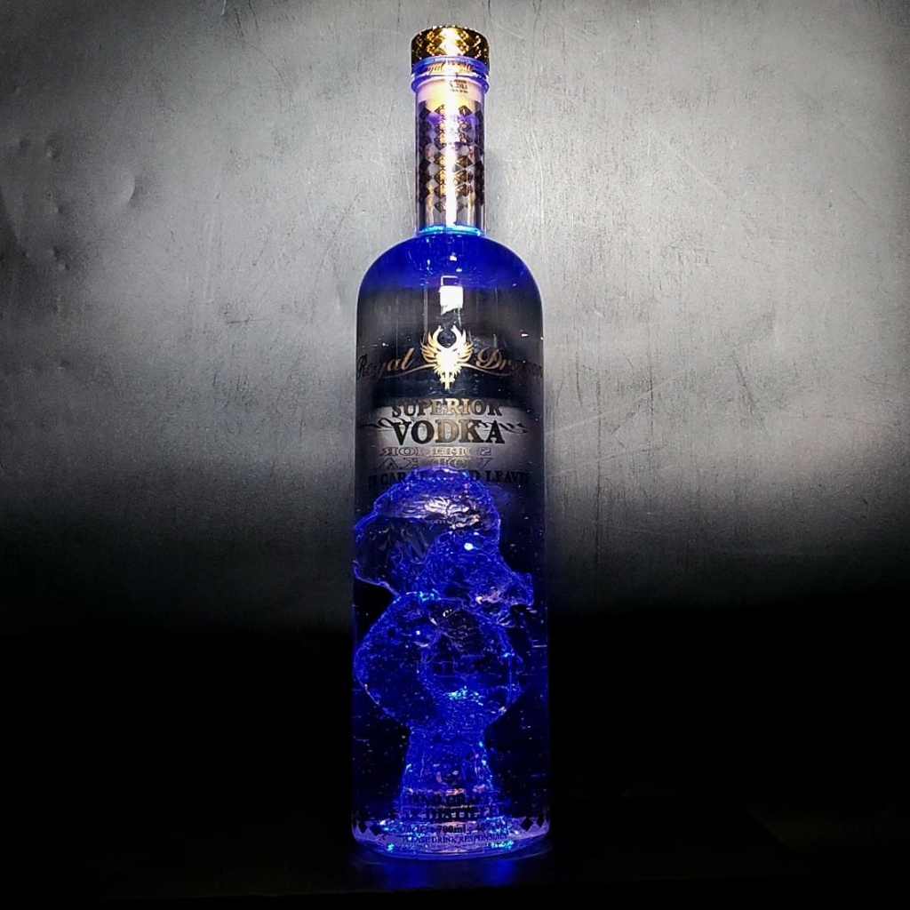 Personalised Royal Dragon Gold Leaf Vivid Lights Vodka 700ml