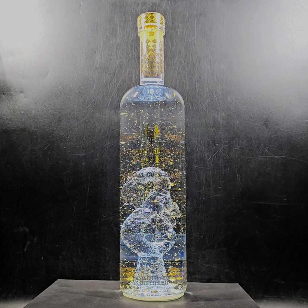 Personalised Royal Dragon Gold Leaf Vivid Lights Vodka 700ml