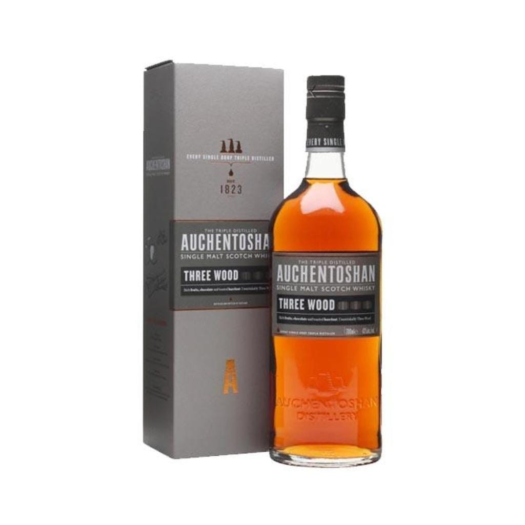 PERSONALISED AUCHENTOSHAN THREE WOOD SINGLE MALT SCOTCHWHISKY 43% 700ML