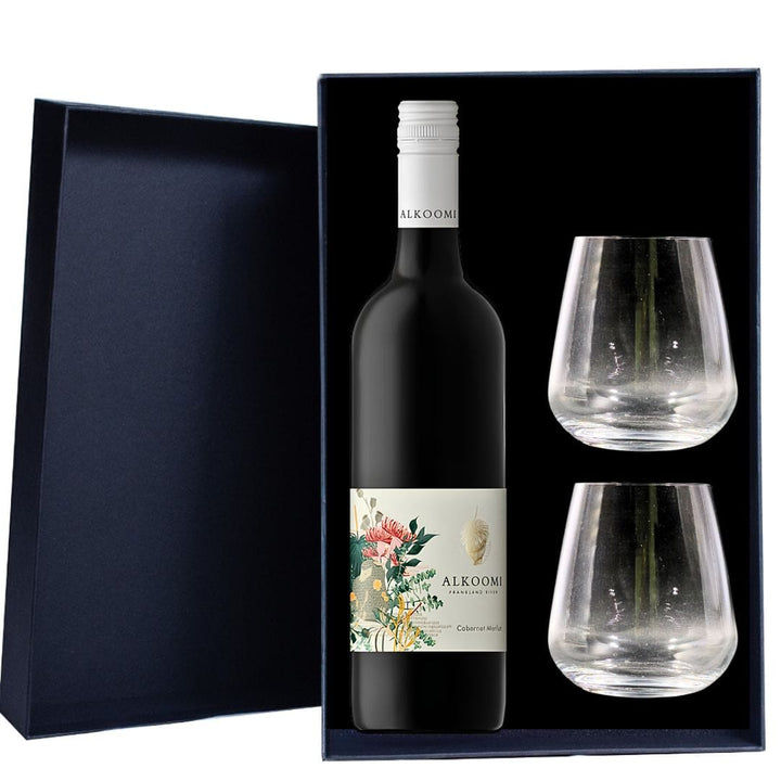 Alkoomi Grazing Cabernet Merlot Gift Hamper -  Includes 2 Premium Wine Glass