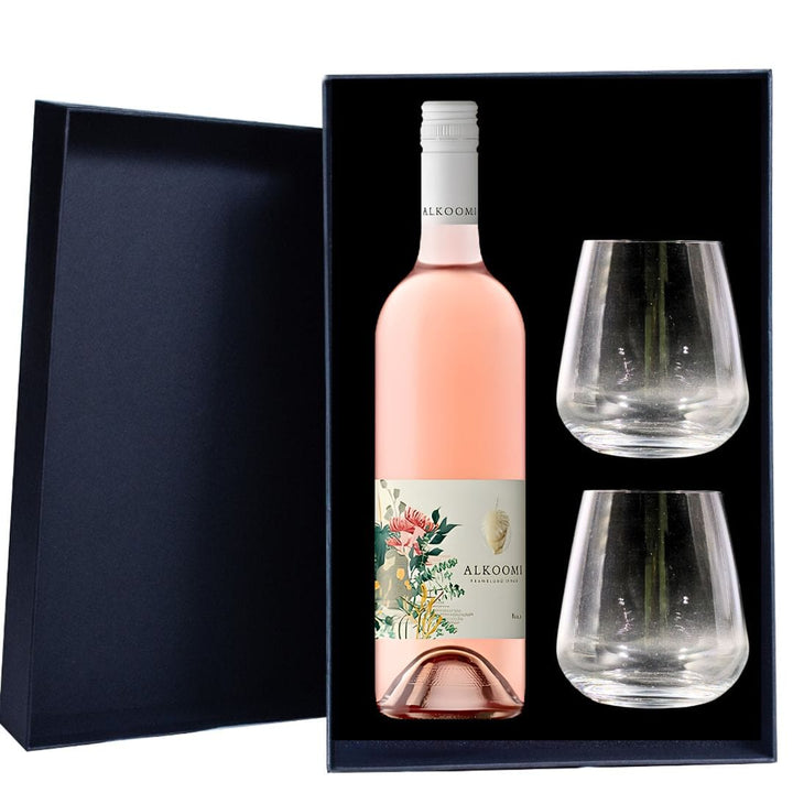 Personalised Alkoomi Grazing Rosé Gift Hamper - Includes 2 Premium Wine Glass