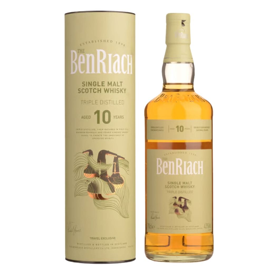 BENRIACH TRIPLE DISTILLED 10 YEAR OLD MALT 43% 700ML