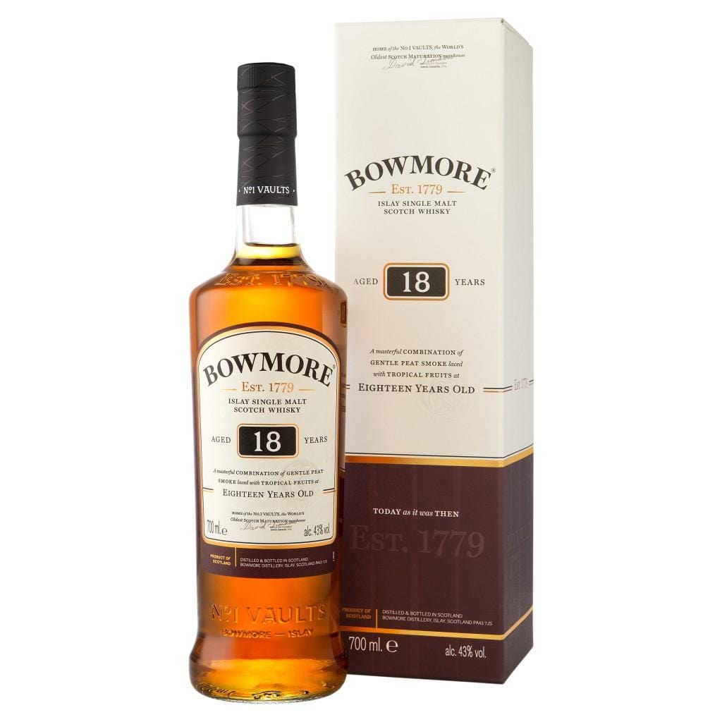 BOWMORE 18 YEAR OLD ISLAY SINGLE MALT WHISKY 43% 700ML