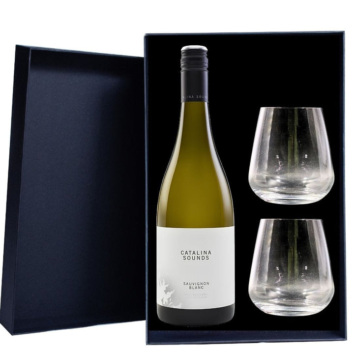 Catalina Sounds Sauvignon Blanc Gift Hamper - Includes 2 Premium Wine Glasses