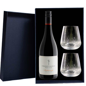 Personalised Craggy Range Martinborough Pinot Noir Gift Hamper includes 2 Premium Wine Glass