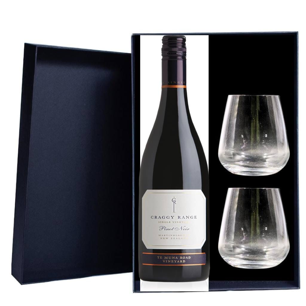 Personalised Craggy Range Te Muna Road Pinot Noir Gift Hamper includes 2 Premium Wine Glass