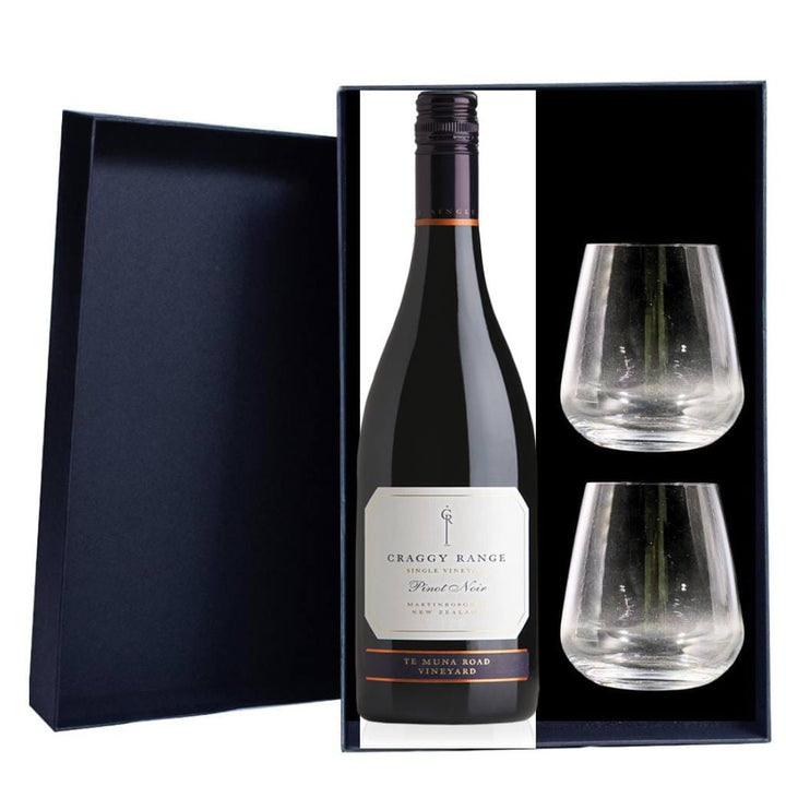 Personalised Craggy Range Te Muna Road Pinot Noir Gift Hamper includes 2 Premium Wine Glass