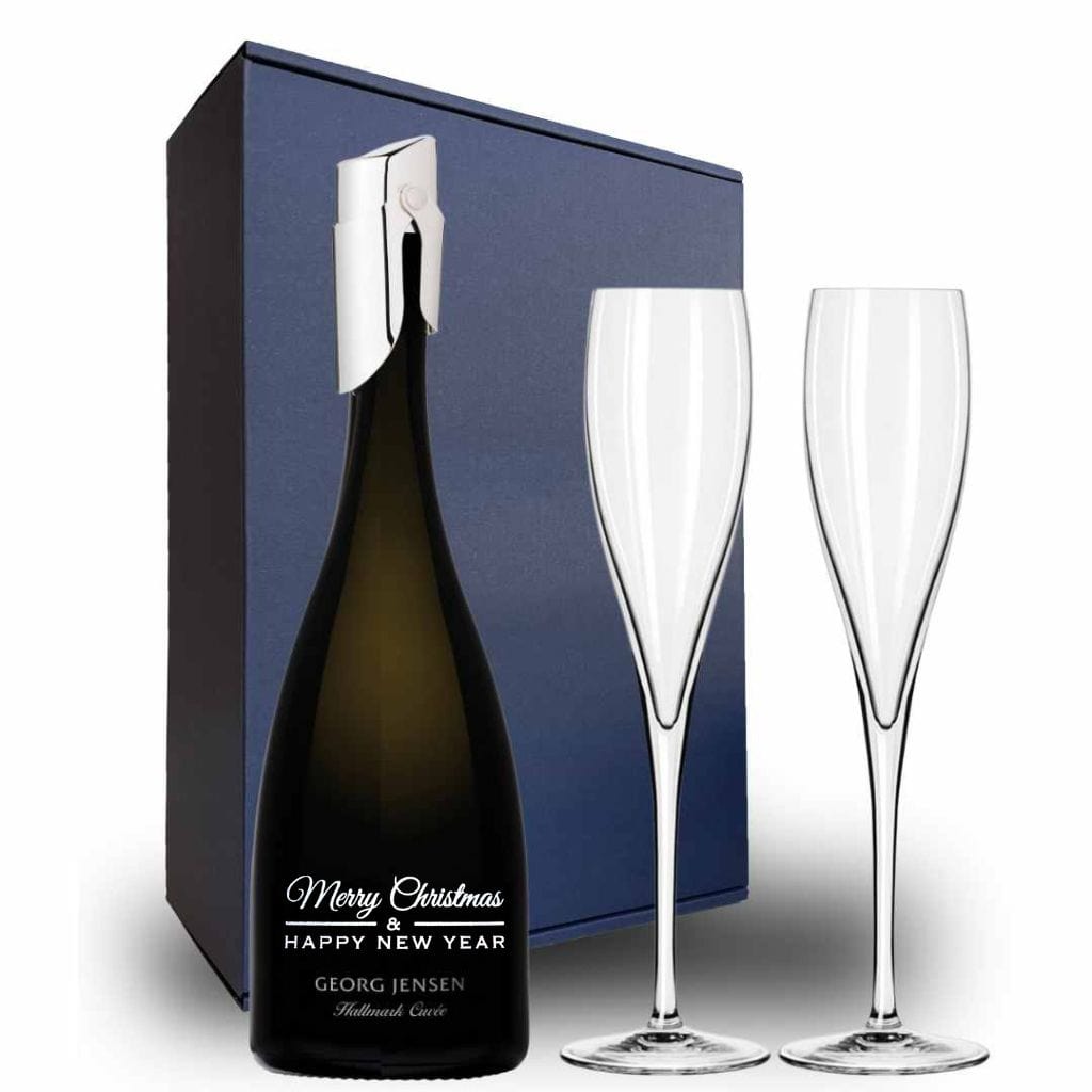 Christmas Edition Georg Jensen Hallmark Cuvee Gift Hamper- Includes 2 Champagne Flutes and Gift Boxed