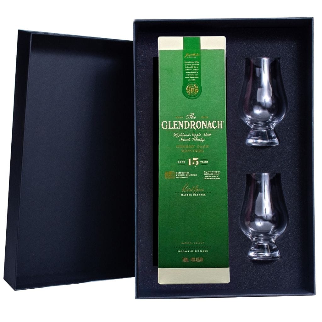 GlenDronach 15 Yr Old Gift Box includes 2 Glencairn Glasses