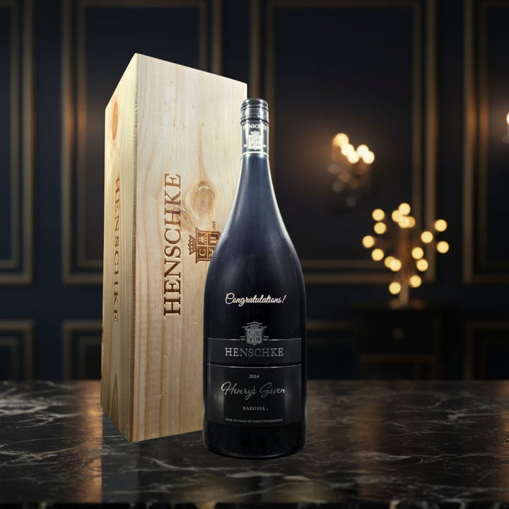 Personalised Henschke Henry's Seven Shiraz Blend 2024 14.5% Magnum 1500ml with Henschke Wooden Box