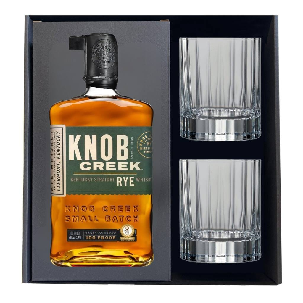 Personalised Knob Creek Rye and Crystal Whisky Glass Set Gift Box 50% 700ml