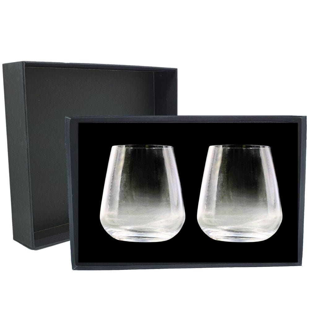 Luigi Bormioli Stemless Italian Crystal Wine Glasses 450ml in a Presentation Box - 2 Pack