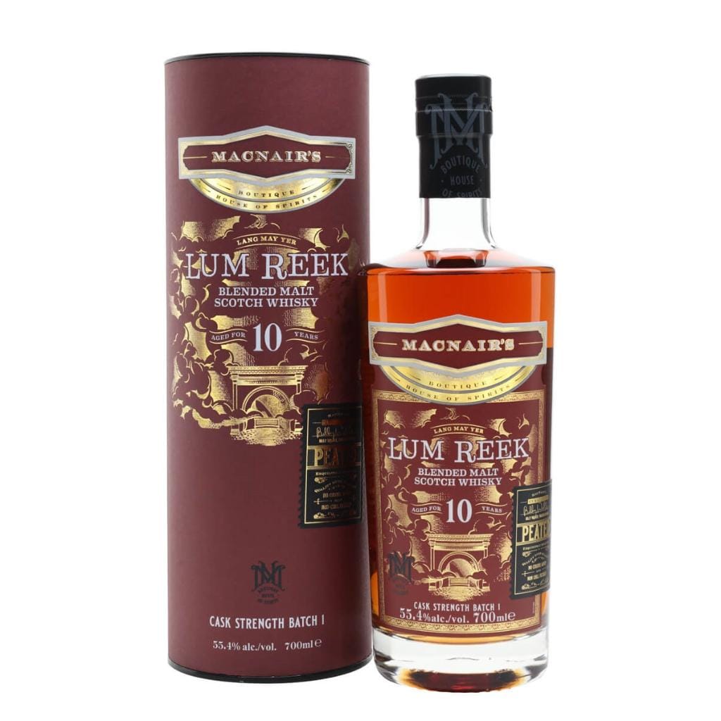 MACNAIR'S IMPORT LUM REEK 10 YO CASK STRENGTH BLENDED SCOTCH MALT WHISKY 55.4% 700ML