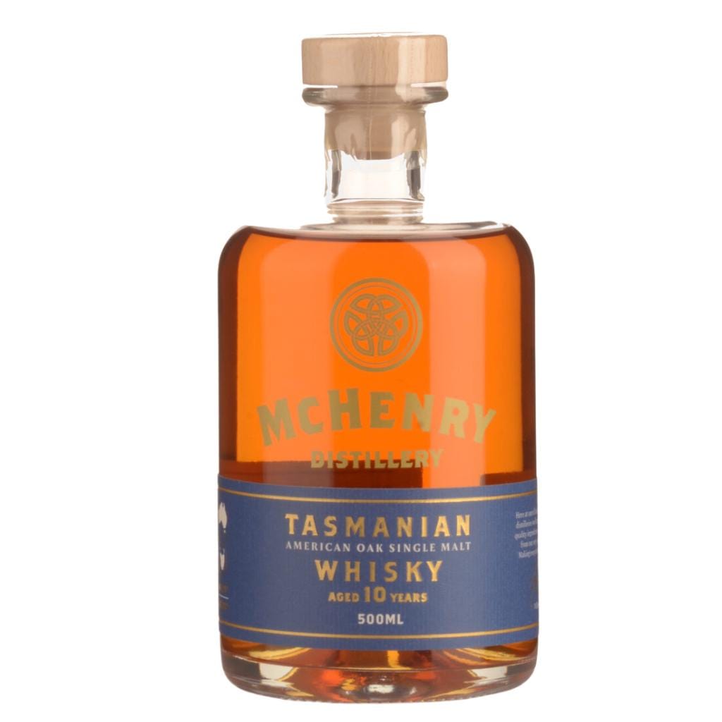 MCHENRY DISTILLERY 10 YEAR OLD RARE AMERICAN OAK SINGLE MALT TASMANIA 46% 500ML