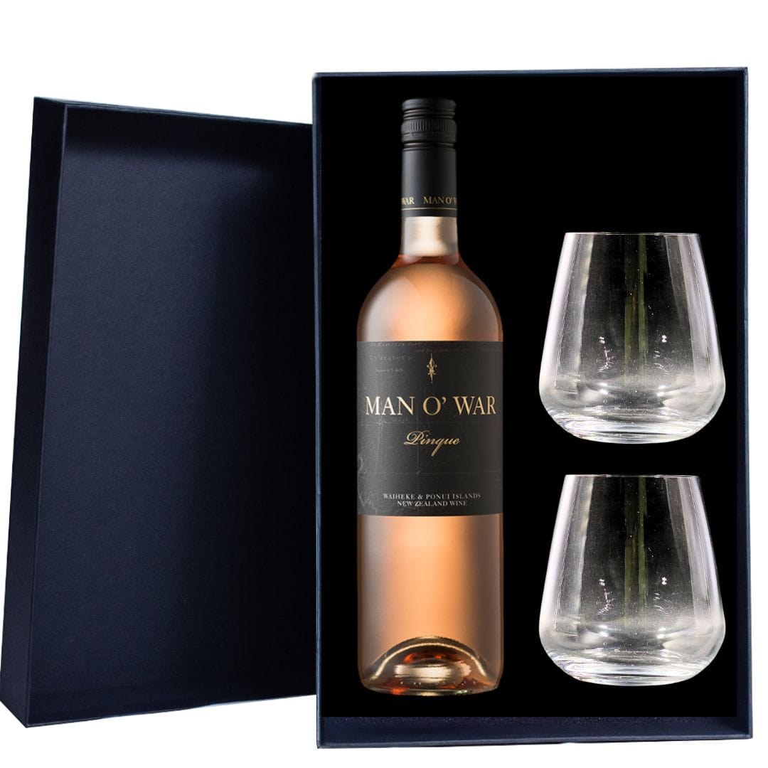 Man O¦ War Pinque RosT Gift Hamper includes 2 Premium Wine Glass