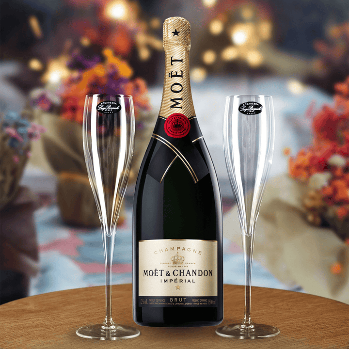 Personalised Moet & Chandon Gift Hamper - Includes 2 Fine Crystal Champagne Flutes