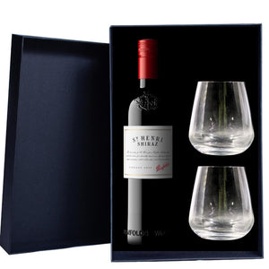 Personalised Penfolds St Henri Shiraz 2020 Gift Hamper includes 2 Premium Wine Glass