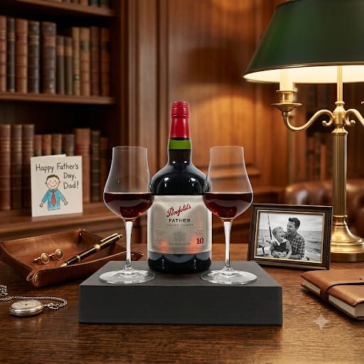Penfolds Father 10 Year Old Tawny Port Gift Hamper - Includes 2 Spirits Snifter Glasses