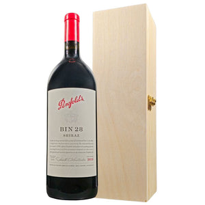Personalised Penfolds Bin 28 Shiraz 2019 Magnum 1500ml - Wooden Wine Box