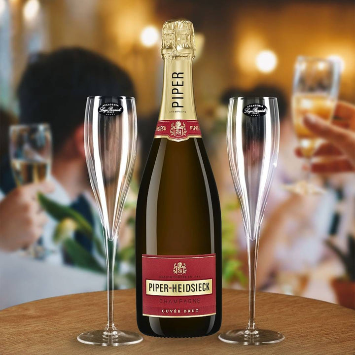 Personalised Piper-Heidsieck Brut Champagne Gift Hamper - Includes 2 Fine Crystal Champagne Flutes