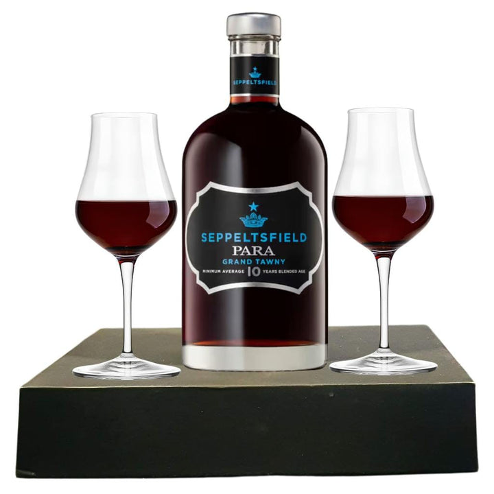 Personalised Seppeltsfield Para Grand 10 Year Old Tawny Gift Hamper - Includes 2 Spirits Snifter Glasses