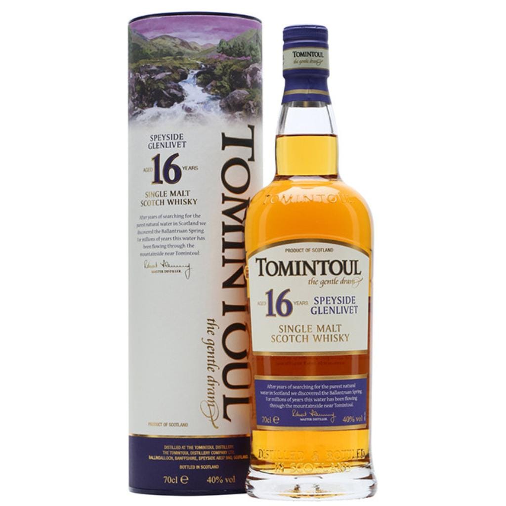 TOMINTOUL 16 YEAR OLD SINGLE MALT SCOTCH WHISKY 40% 1LT