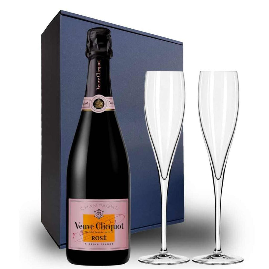 Veuve Clicquot Rose Gift Hamper- Includes 2 Champagne Flutes and Gift Boxed