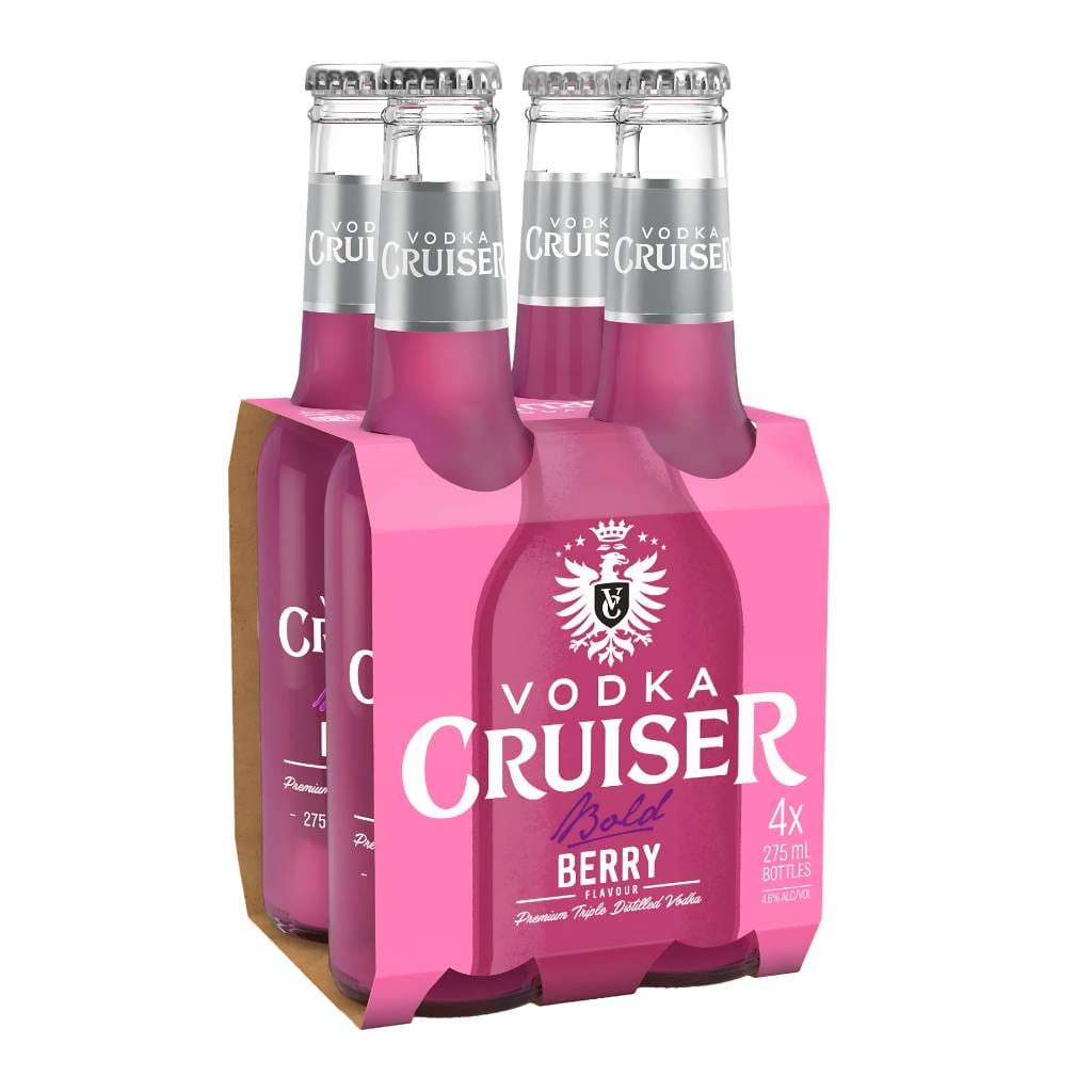 Vodka Cruiser Cruiser Bold Berry 4.6% 275ml (4 Pack)