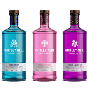 Whitley Neill Rhubarb and Ginger, Pink Grapefruit & Blackberry Gins (Inc. Mini Gift Pack 3 x 50ml)