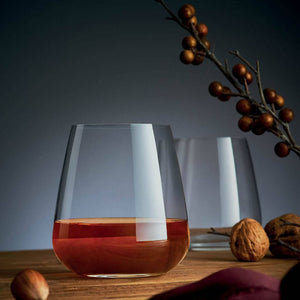 Personalised Luigi Bormioli Stemless Italian Crystal Wine Glasses 450ml in a Presentation Box - 2 Pack