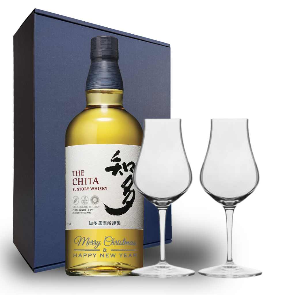 Christmas Edition Chita Japanese Whisky Hamper Box Tasting Gift Set includes 2 Crystal Whisky Glasses