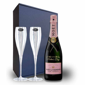 MOTHER'S DAY MOET & CHANDON ROSE GIFT HAMPER - Includes 2 Pack Champagne Flutes