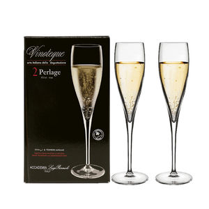 Luigi Bormioli Vinoteque Champagne Flute Glassware 175ml - 2 Pack
