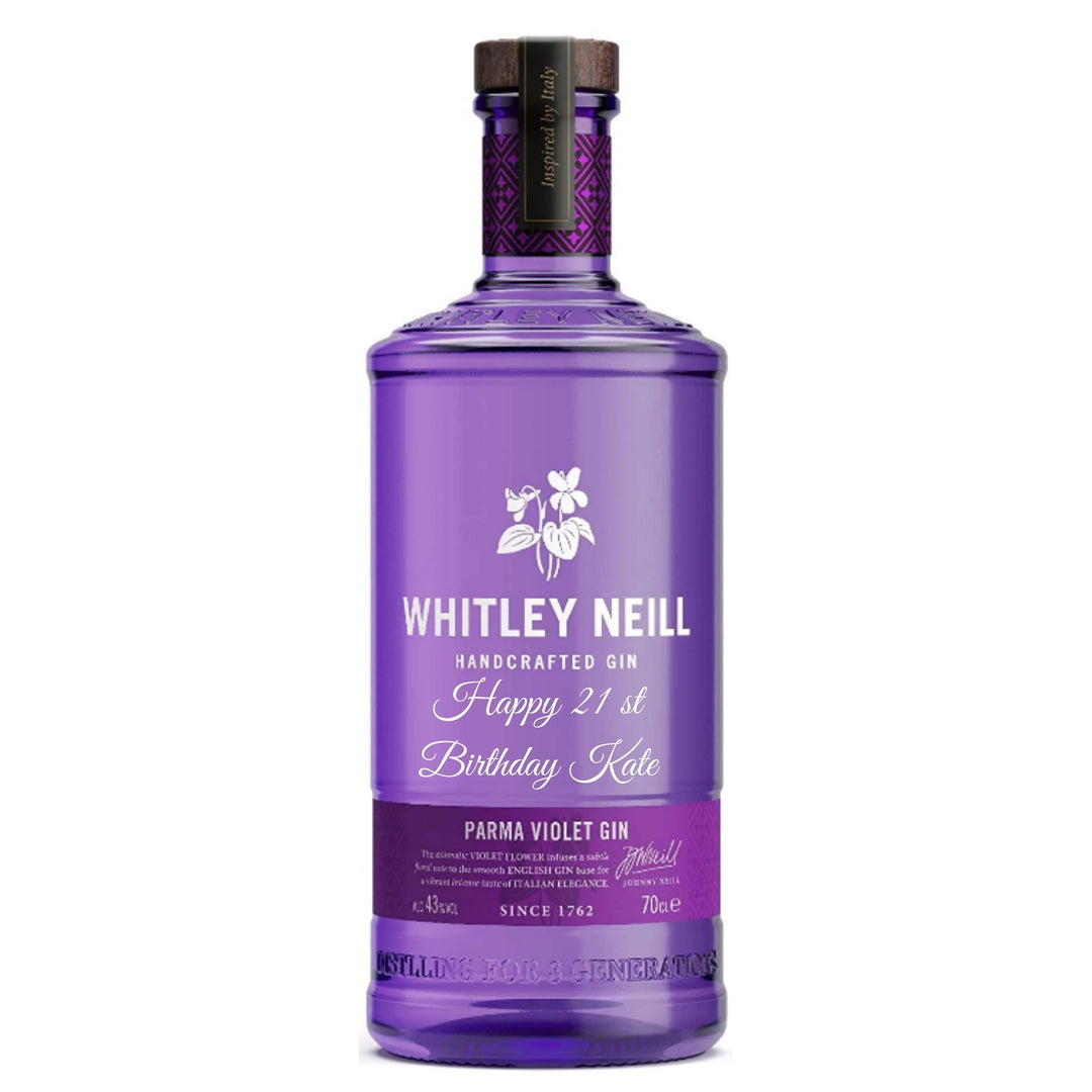 Personalised Whitley Neill Parma Violet Gin 43% 700ml