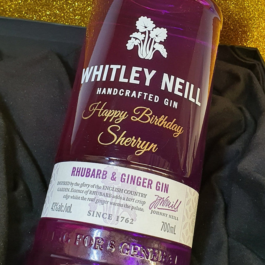 Personalised Whitley Neill Ginger and Rhubarb Gin:
