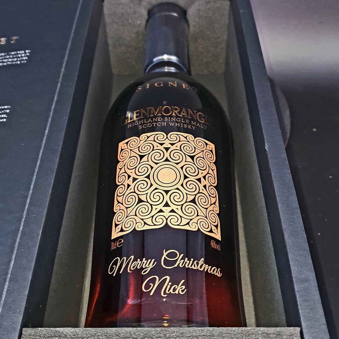 Personalised Glenmorangie 18 Year Old Single Malt Scotch Whisky 43% 700ml.