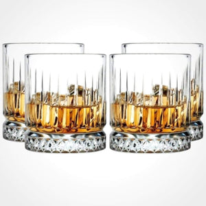 Pasabahce Elysia Whisky Tumbler Crystal Scotch Glasses 355 ml - 4 pack