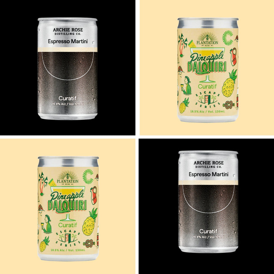 Cocktail Party Pack- Curatif Cans Mixed 4 Pack - Espresso Martini + Pinapple Daiquiri