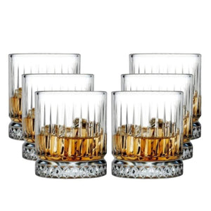 Pasabahce Elysia Whisky Tumbler Crystal Scotch Glasses 355 ml - 6 pack