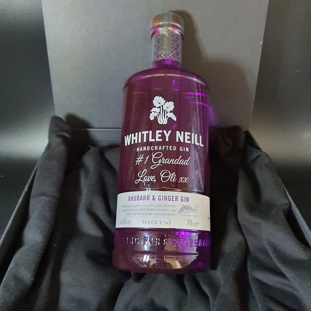 Personalised Whitley Neill Ginger and Rhubarb Gin 43% 700ml