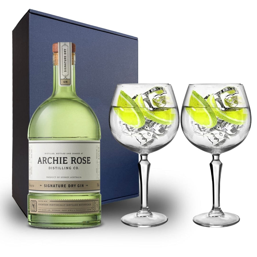Archie Rose Signature Dry Gin Hamper Pack includes 2 Speakeasy Gin Glasses